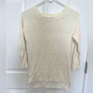 Loft Cream Textured Lightweight Sweater- Size XS